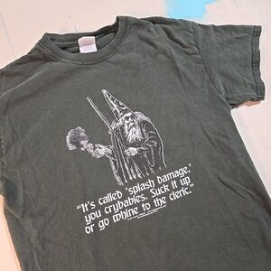 D&D Splash Damage Wizard Meme T-Shirt Sz M Green Offworld Designs 2012‎ Gothcore